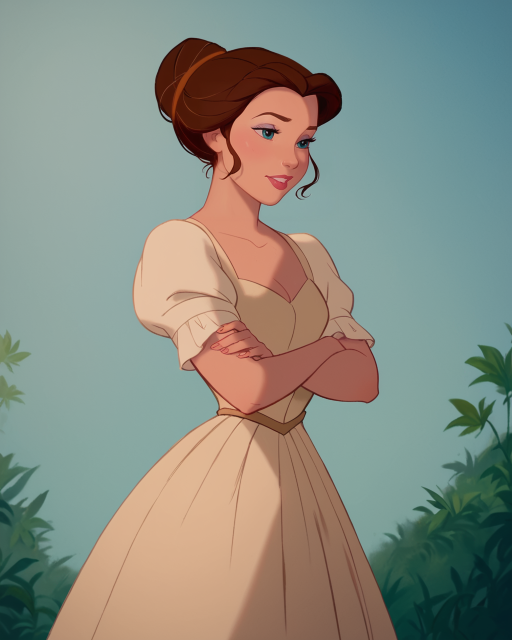 17313-2916580997-score_9, score_8_up, score_7_up, zPDXL, _lora_Disney_Style_1_DisneyRenstyle, 1girl, dress, brown hair.png